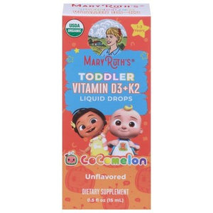 Mary Ruths Vitamin D3 + K2 Toddler Unflavored Liquid Drops 0.5 OZ [UNFI #2943520]