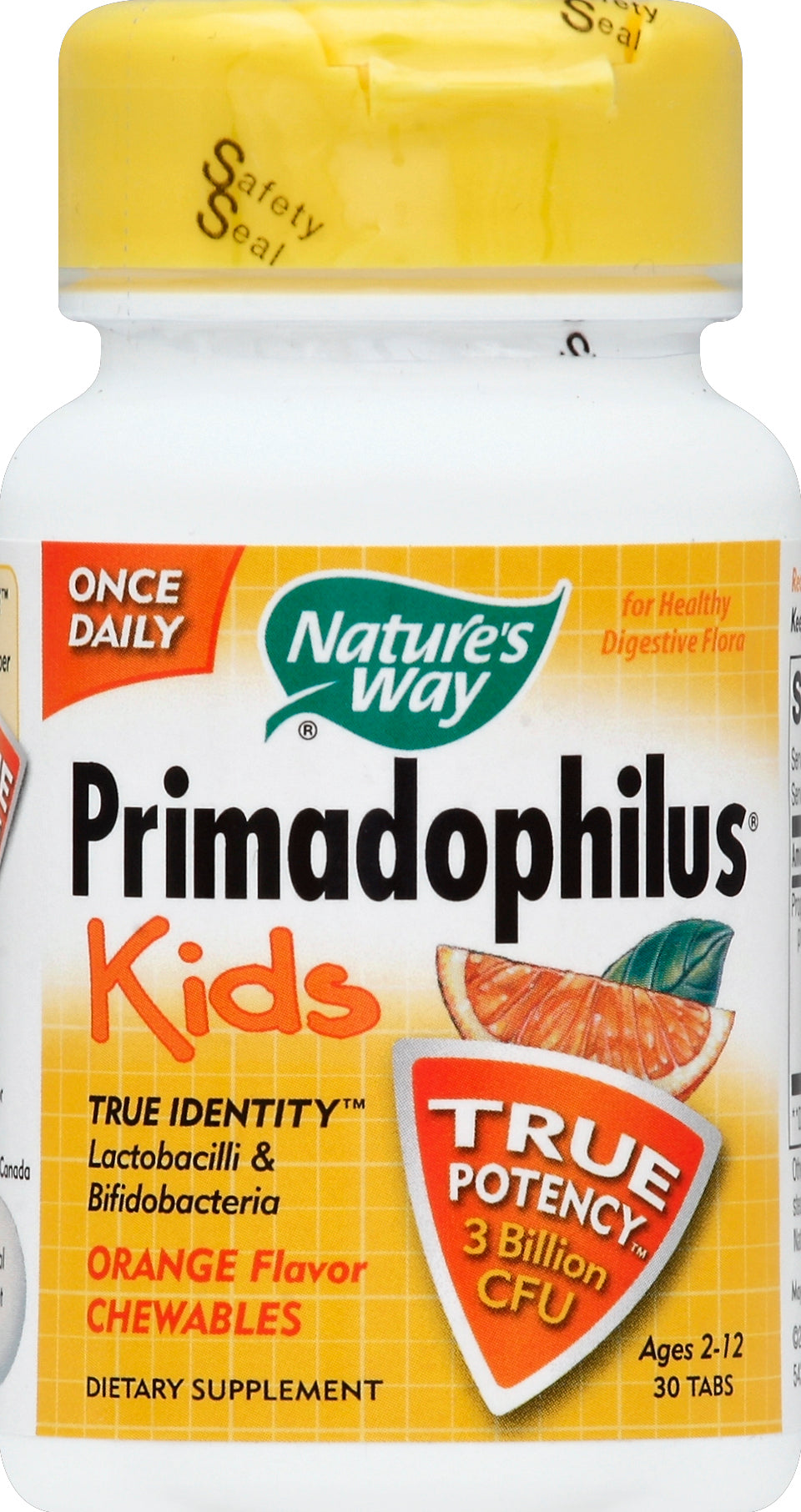 Natures Way Primadophilus Kids Chewables Orange Flavor 30 Chew [UNFI #960146]