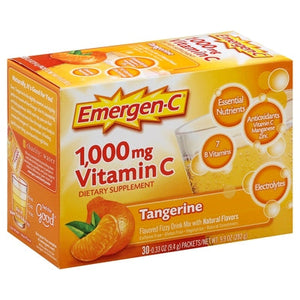 Emergen-C Vitamin C 1 000 mg Fizzy Drink Mix Tangerine 3/30 CT [UNFI #2999563]