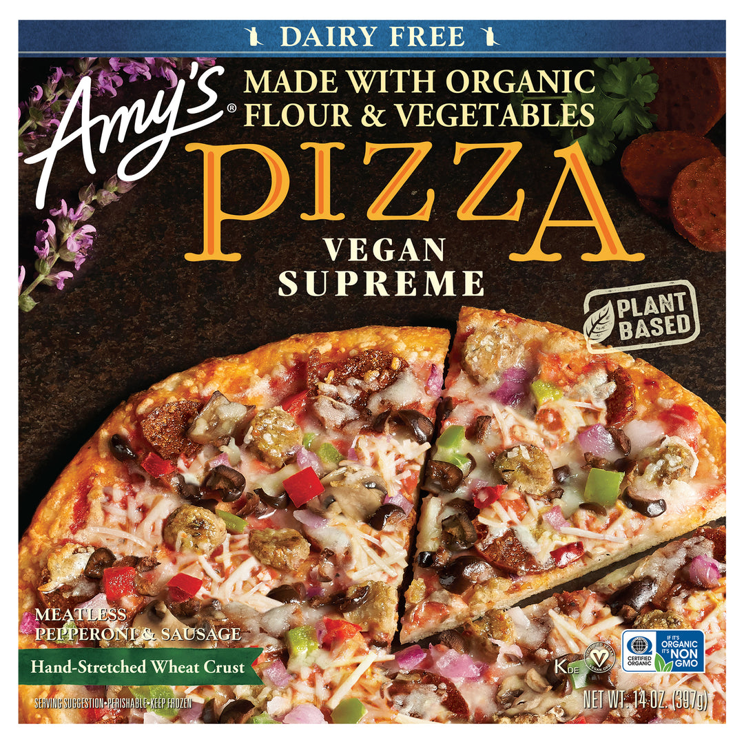 Amys Pizza Dairy Free Vegan Supreme 8/14 OZ [UNFI #2400265] [ebt]