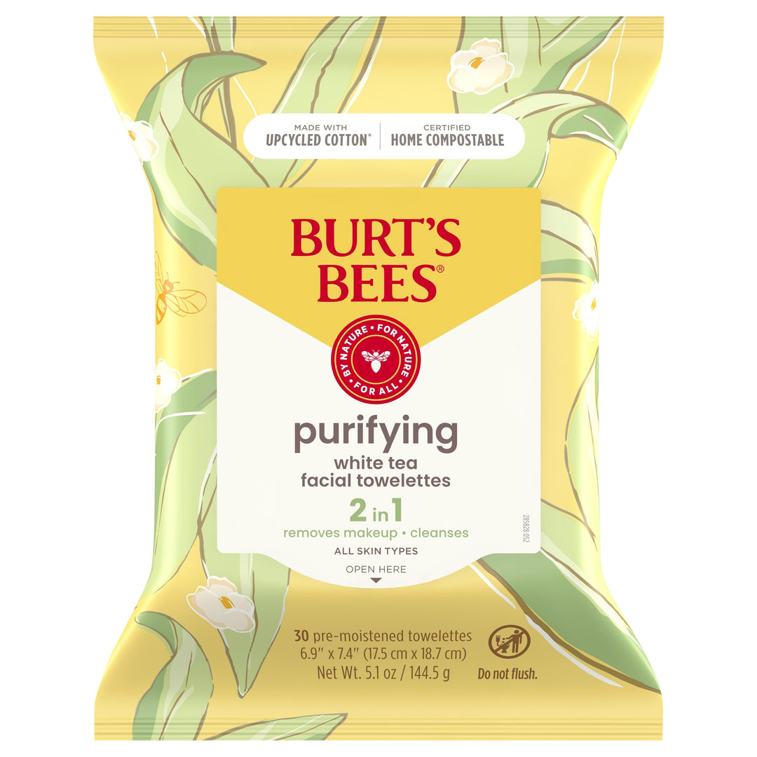 Burts Bees Facial Towelettes White Tea Purifying 2 In 1 3/30 CT [UNFI #2056919] T