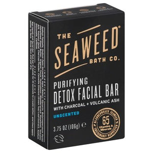 Seaweed Bath Co Detox Facial Bar Purifying with Charcoal + Volcanic Ash Unscented 3.75 OZ [UNFI #2031821] T