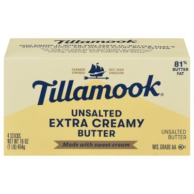 Tillamook Butter Extra Creamy Unsalted 18/1 LB [UNFI #2628063] [ebt]