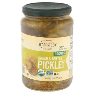 Woodstock Pickle Chips Bread & Garlic 6/24 OZ [UNFI #241653] [ebt]