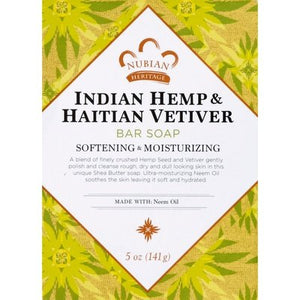 Nubian Heritage Soap Indian Hemp & Haitian Vetiver 5 OZ [UNFI #0567008] T