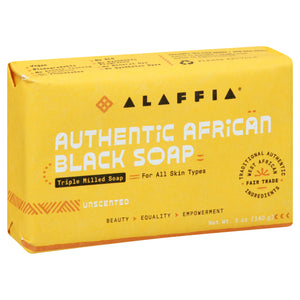 Alaffia Soap Authentic African Black Unscented 5 OZ [UNFI #2531572] T