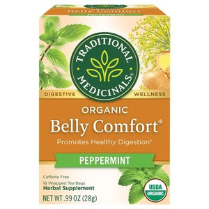 Traditional Medicinals Herbal Supplement Organic Belly Comfort Peppermint Tea Bags 6/16 Bag [UNFI #0815902] [ebt]