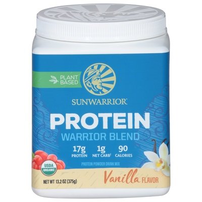 Sunwarrior Protein Powder Drink Mix Protein Warrior Blend Vanilla Flavor 1/375 GRM [UNFI #2161834]