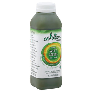 Evolution Fresh Juice Blend Vegetable And Fruit Organic Sweet Greens And Ginger 6/15.2 OZ [UNFI #1560838] [ebt]