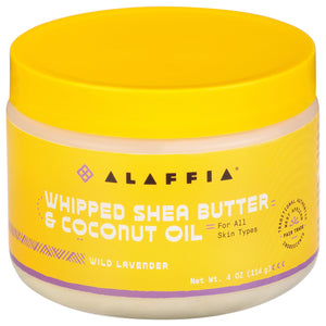 Alaffia Shea Butter & Coconut Oil Whipped Wild Lavender 4 OZ [UNFI #2531580] T