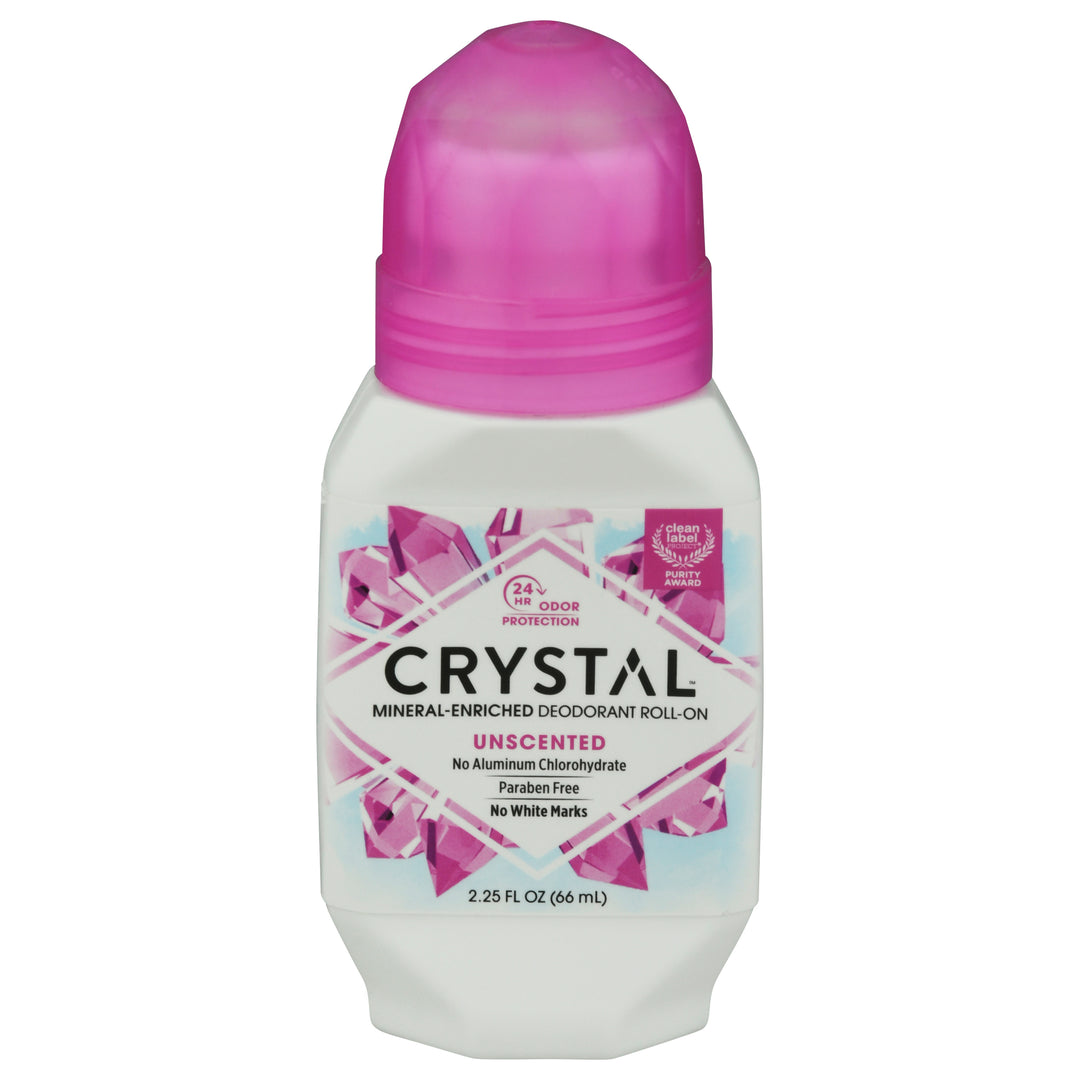 Crystal Deodorant Roll-On Mineral-Enriched Unscented 2.25 OZ [UNFI #203232] T