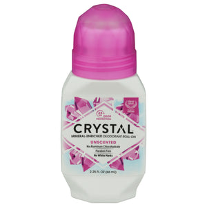 Crystal Deodorant Roll-On Mineral-Enriched Unscented 2.25 OZ [UNFI #203232] T