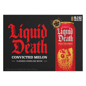 Liquid Death Sparkling Water Convicted Melon Flavored King Size Cans 3/8/19.2 Z [UNFI #2930311] [ebt]