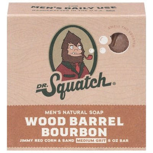 Dr Squatch Natural Soap Wood Barrel Bourbon Mens 1/5 OZ [UNFI #2749984] T