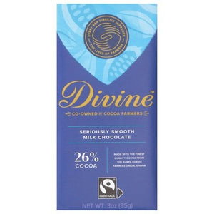 Divine Chocolate Milk Chocolate 26% Cocoa 12/3 OZ [UNFI #2398428] [ebt]