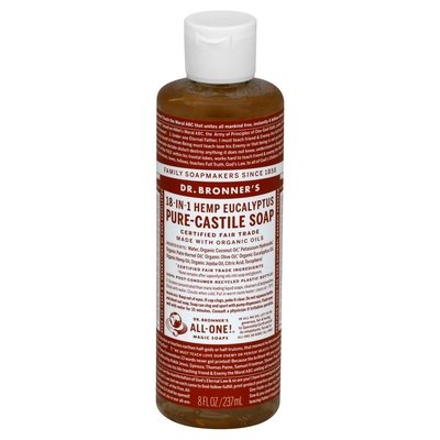 Dr Bronners Castile Soap Pure 18-In-1 Hemp Eucalyptus 8 OZ [UNFI #0329854] T