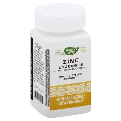 Natures Way Zinc Lozenges Wild Berry Flavored 60 Loz [UNFI #0637660]