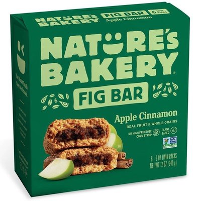 Natures Bakery Fig Bar Apple Cinnamon 6 Twin Packs 6/6/2 OZ [UNFI #2135945] [ebt]