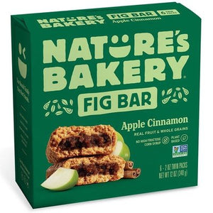 Natures Bakery Fig Bar Apple Cinnamon 6 Twin Packs 6/6/2 OZ [UNFI #2135945] [ebt]