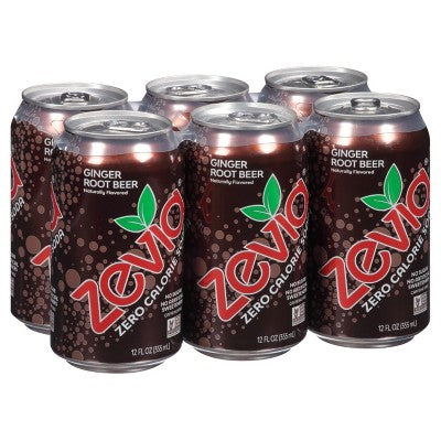 Zevia Soda Zero Calorie Ginger Root Beer 4/6/12 OZ [UNFI #2980472] [ebt]